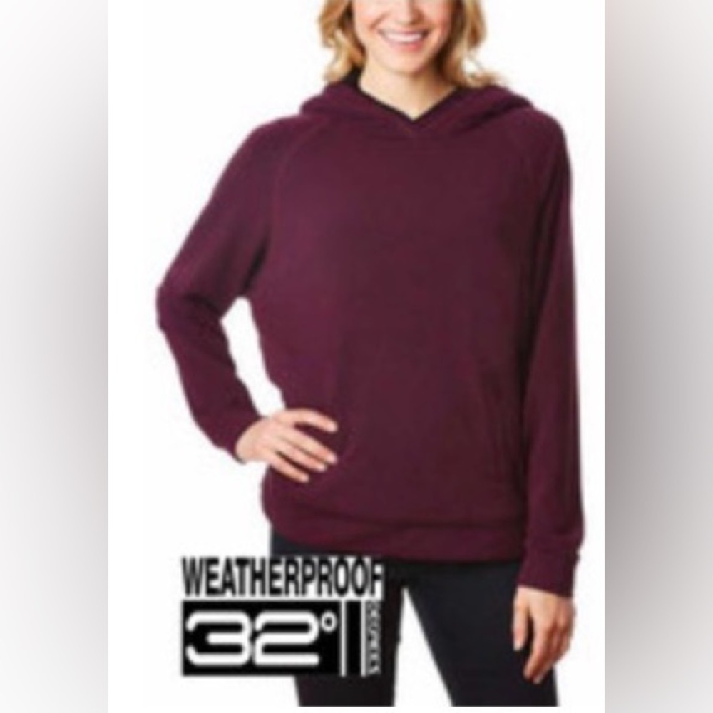 32 Degrees Purple Sherpa-Lined Hooded Sweatshirt